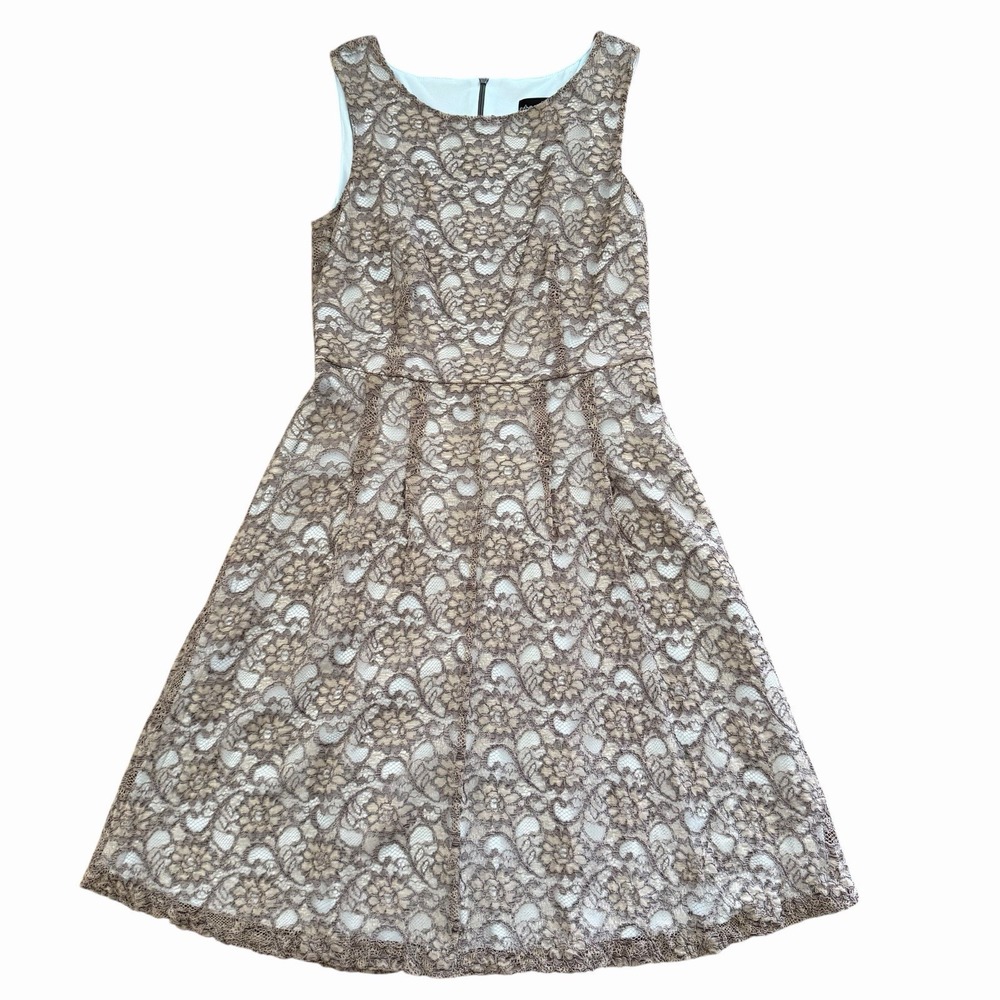 CONNECTED APPAREL Lace Fit & Flare Dress‎ Sz 8 Femcore Delicate Romantic Refined